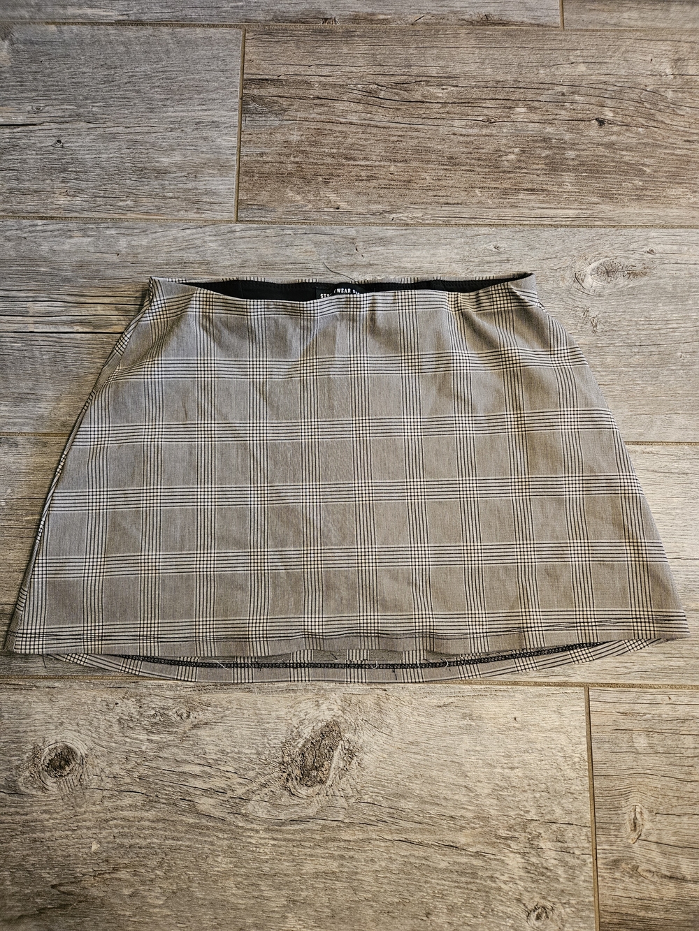 Street Wear Society Plaid A-Line Mini Skirt - Gray and Black (Skort)